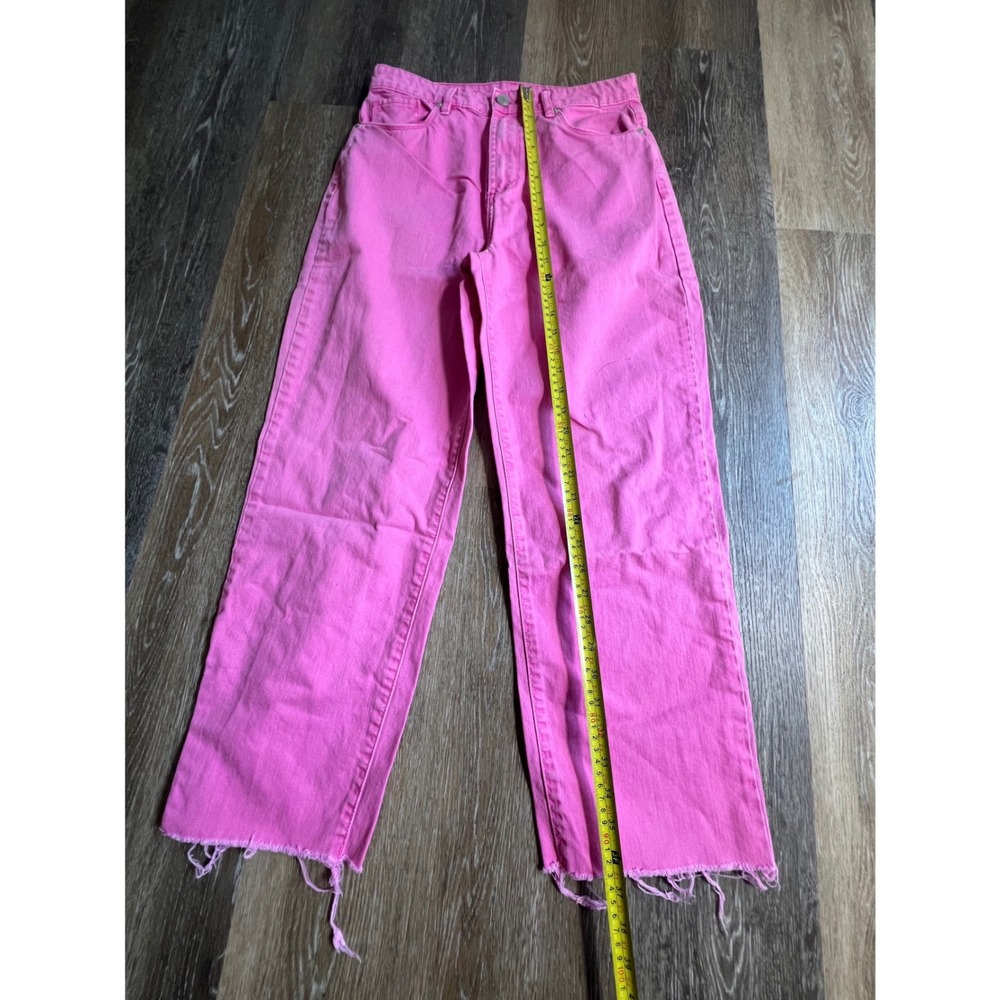 Blank NYC The Baxter Jeans Women 29 Pink High Rise Raw Hem Straight Leg - Picture 6 of 9